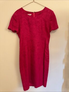 Talbots Fuchsia Floral Jacquard Mini Dress
